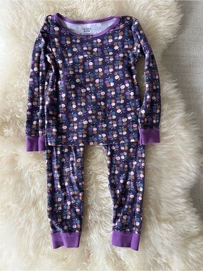Bundle of 3x Carter's Pajama Sets, 2x Purple Floral and 1x Christmas Candy Canes